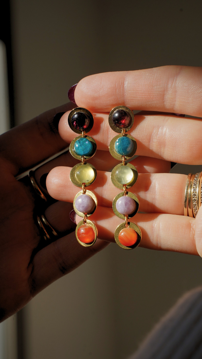 Schema Orecchini pendenti in pietra semipreziosa Schema Orecchini pendenti in pietra semipreziosa