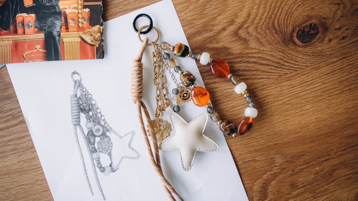 Gioielli da borsa fai da te ciondoli in acciaio inossidabile e perle in resina