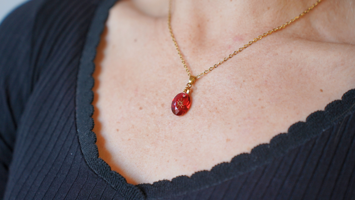 Schema Collana con ciondolo Swarovski e catena in acciaio inossidabile