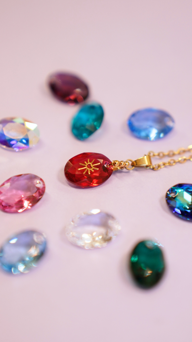 Schema Collana con ciondolo Swarovski e catena in acciaio inossidabile