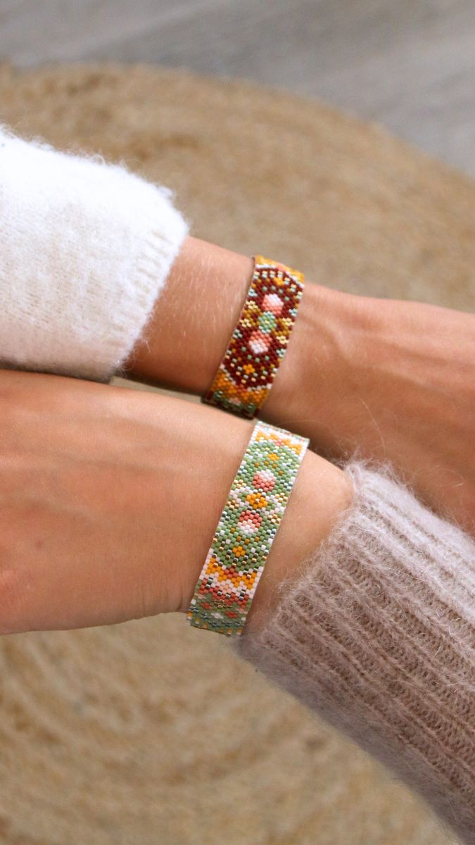 Polsino con intreccio di perle Peyote Impair