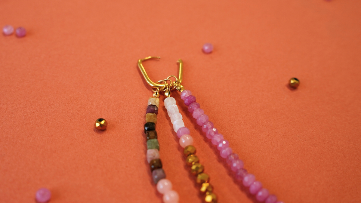 Orecchini pendenti con pietre preziose : Tappa 7