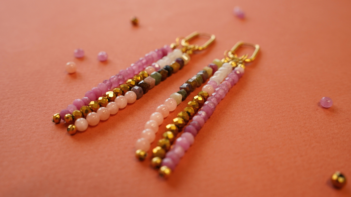 Orecchini pendenti con pietre preziose : Tappa 8