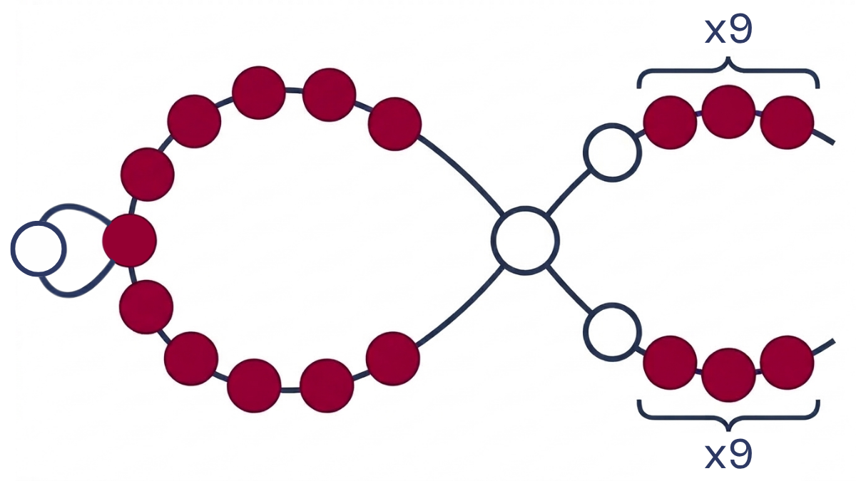 Collana di perline Miyuki 6/0 con intreccio di fiori : Tappa 4 Collana di perline Miyuki 6/0 con intreccio di fiori : Tappa 4