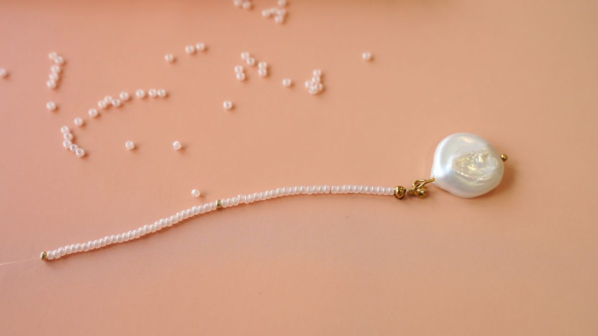 Collana lunga di perle Miyuki e perle d'acqua dolce : Tappa 3