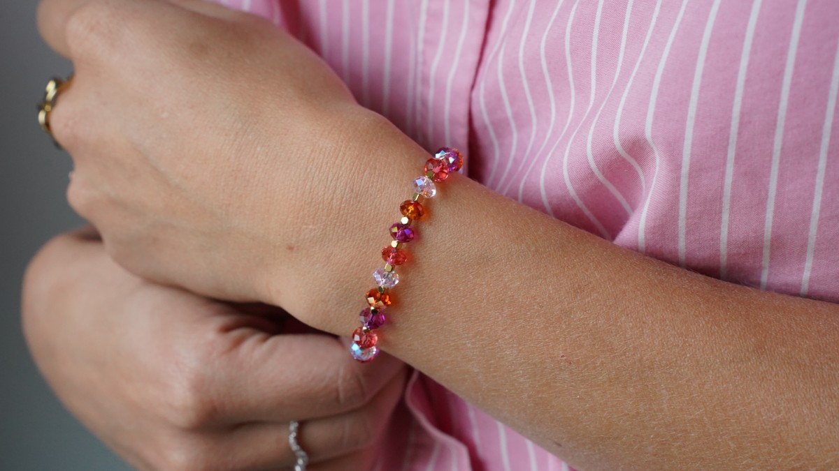 Bracciale in cristallo Swarovski multicolore : Tappa 4