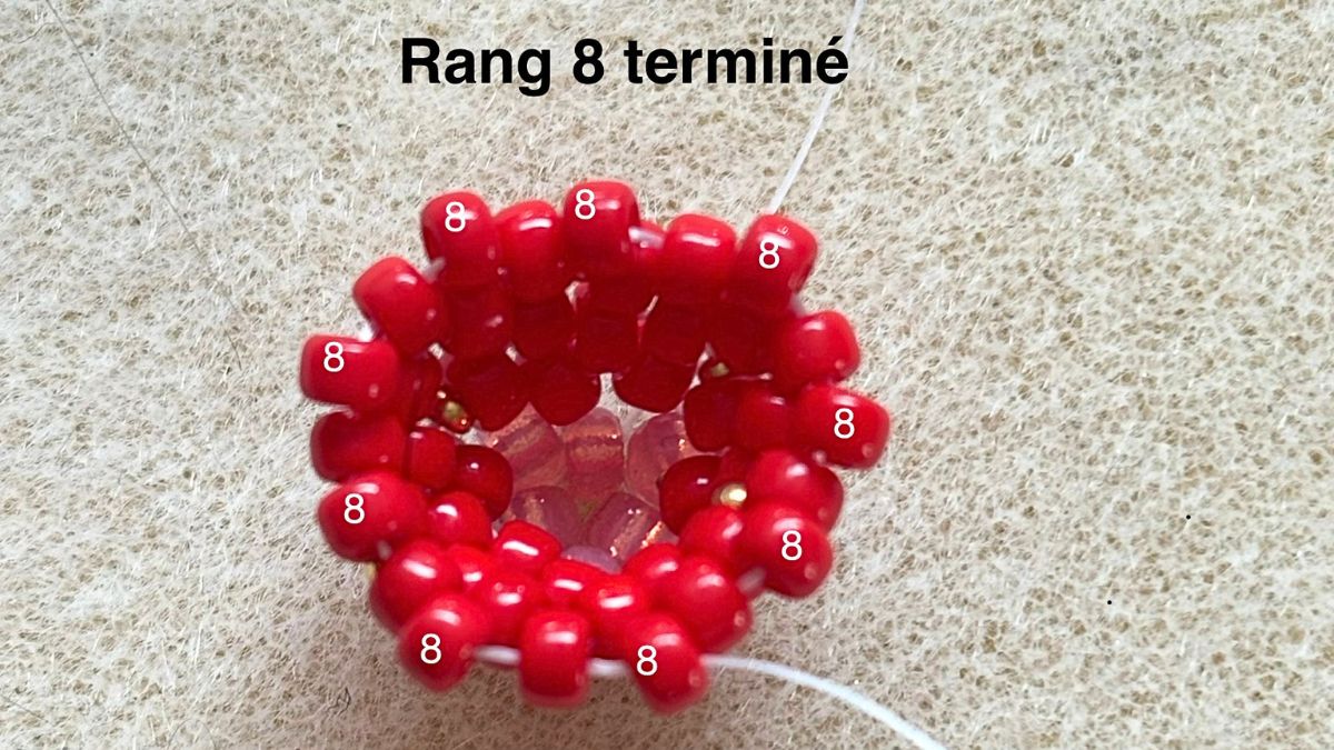Tessitura di frese 3D in peyote circolare : Tappa 5