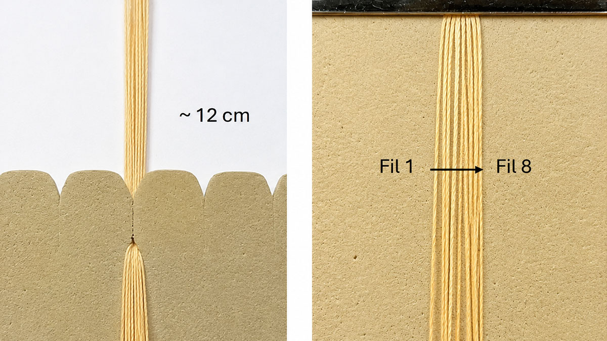 Braccialetto in micro-macramè con ciondoli : Tappa 1 Braccialetto in micro-macramè con ciondoli : Tappa 1