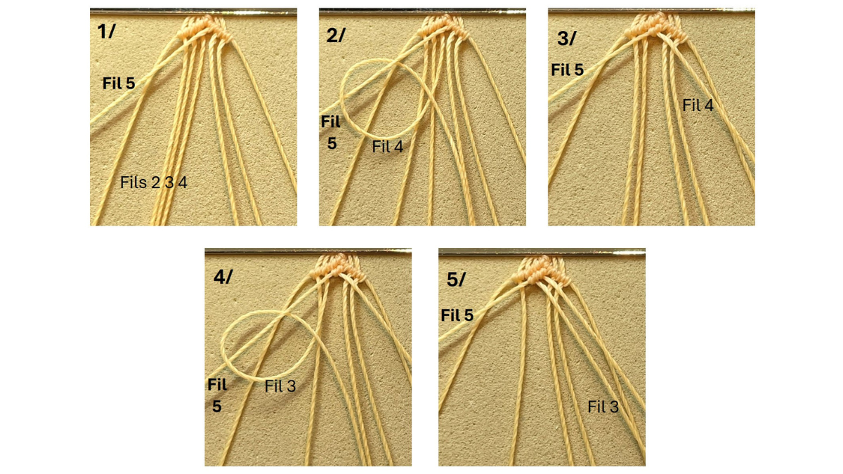Braccialetto in micro-macramè con ciondoli : Tappa 5 Braccialetto in micro-macramè con ciondoli : Tappa 5