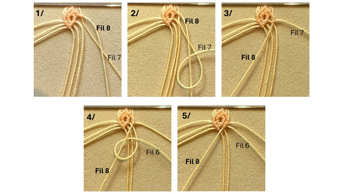 Braccialetto in micro-macramè con ciondoli : Tappa 10 Braccialetto in micro-macramè con ciondoli : Tappa 10