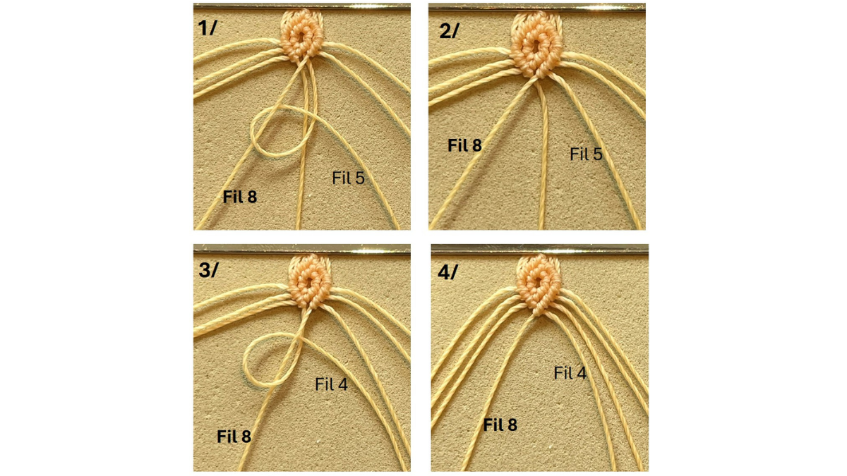 Braccialetto in micro-macramè con ciondoli : Tappa 11 Braccialetto in micro-macramè con ciondoli : Tappa 11