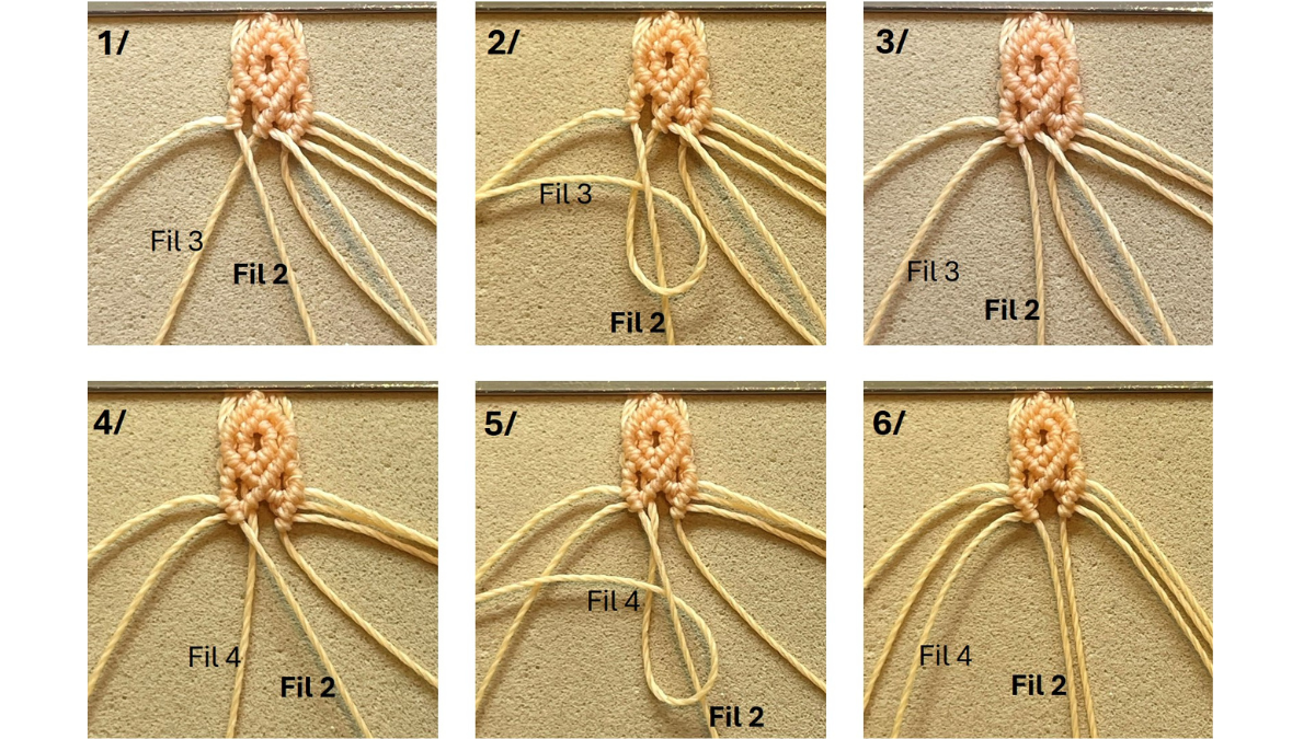 Braccialetto in micro-macramè con ciondoli : Tappa 17 Braccialetto in micro-macramè con ciondoli : Tappa 17