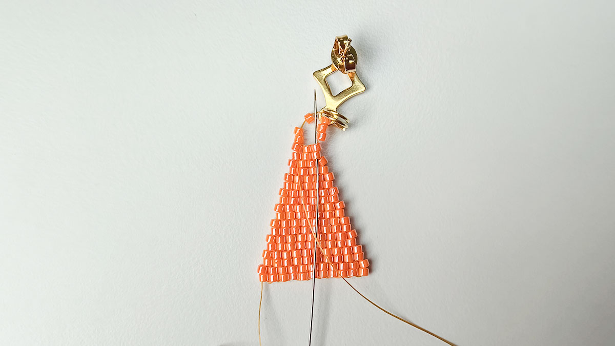Orecchini con doppio punto brick : Tappa 9