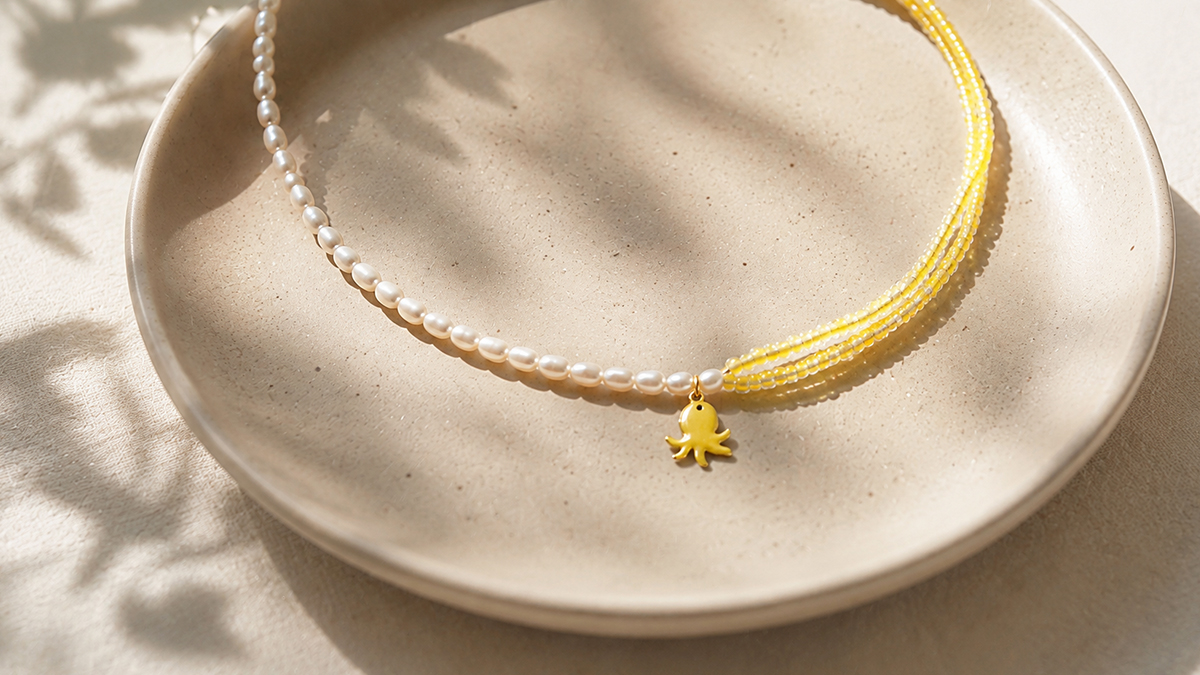 Schema Collana con perline Miyuki e perle d'acqua dolce — Tutorial facile per creare gioielli fai da te