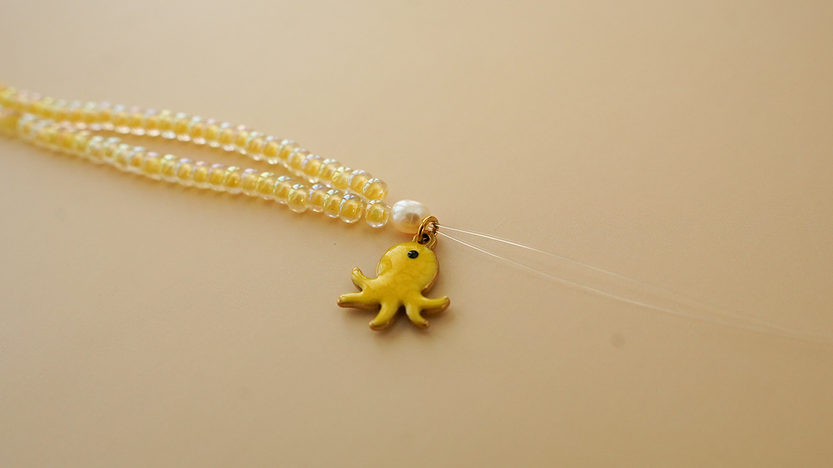 Collana con perline Miyuki e perle d'acqua dolce — Tutorial facile per creare gioielli fai da te : Tappa 3