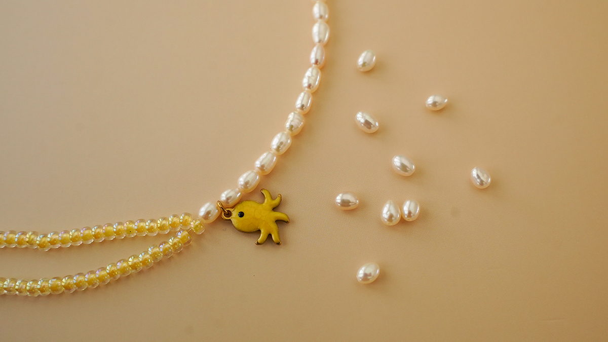 Fai da te: collana con perline Miyuki e perline d'acqua dolce : Tappa 4