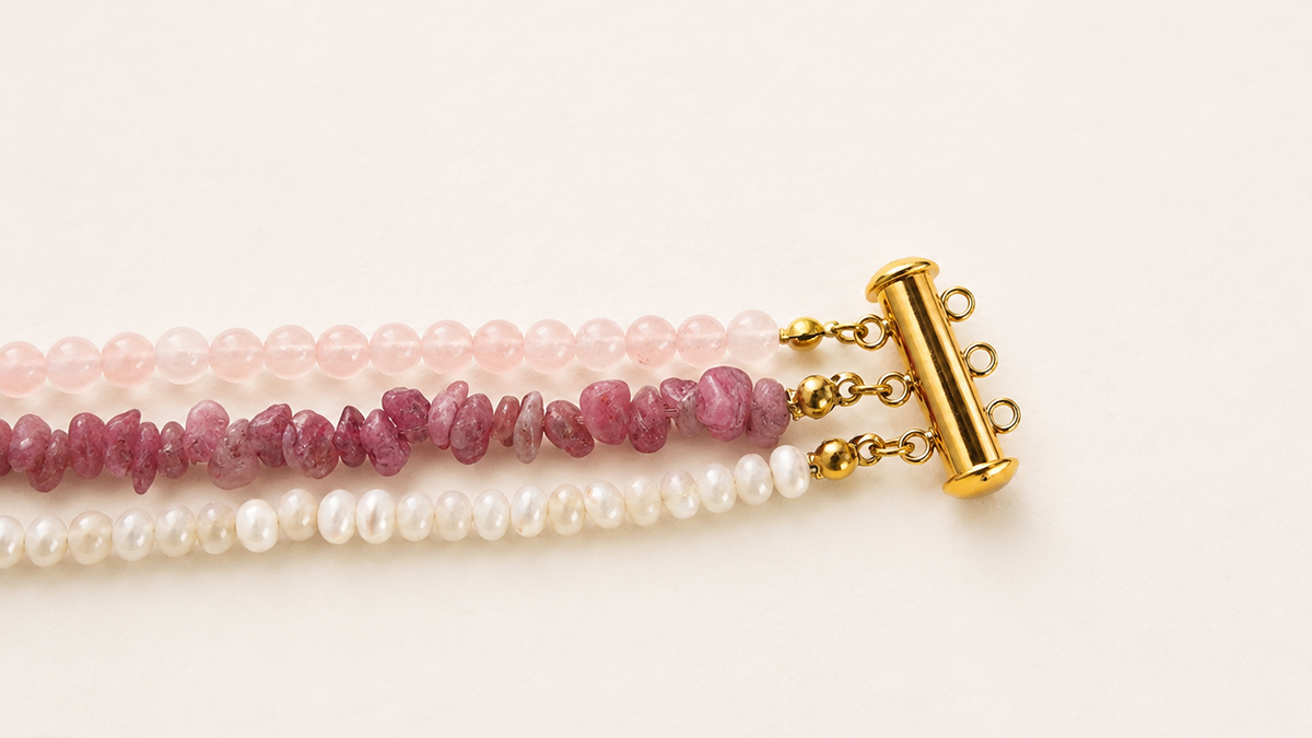 Collana a più fili con pietre semipreziosi e perle di madreperla : Tappa 7 Collana a più fili con pietre semipreziosi e perle di madreperla : Tappa 7