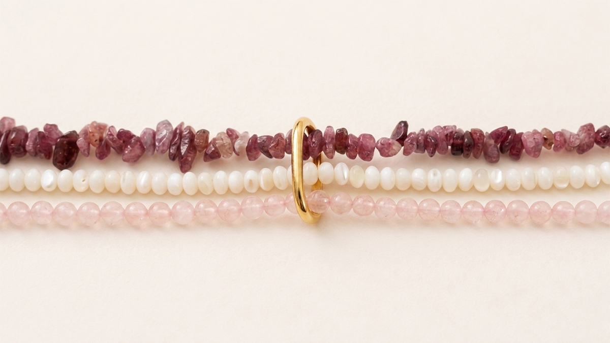 Collana a più fili con pietre semipreziosi e perle di madreperla : Tappa 6 Collana a più fili con pietre semipreziosi e perle di madreperla : Tappa 6