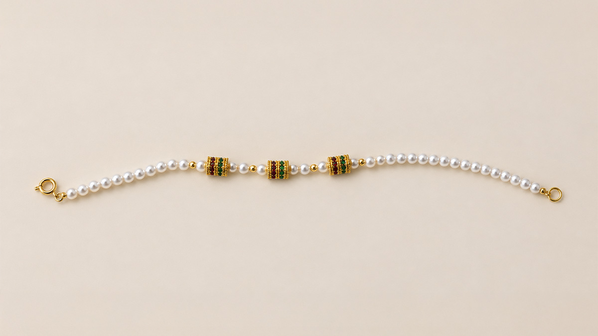 Trio di braccialetti con perle Heishi e perline Miyuki dorate : Tappa 3