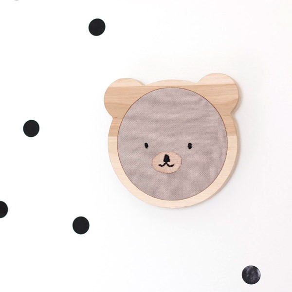 Schema cucciolo Broder con la testa dell&#39;orso ricamo cerchio