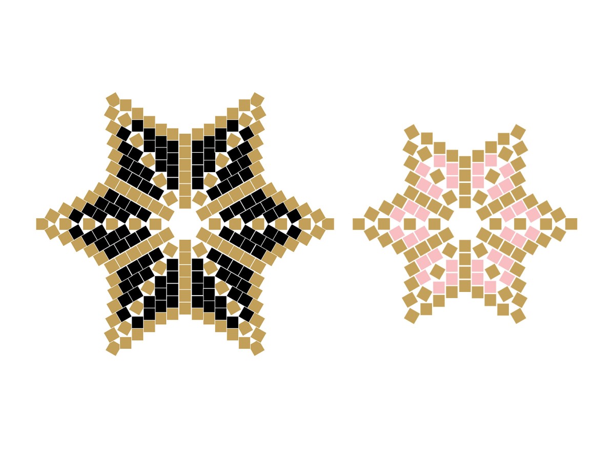 Schema Stella giapponese fai-da-te in perline di miyuki circolari in tessitura di peyote