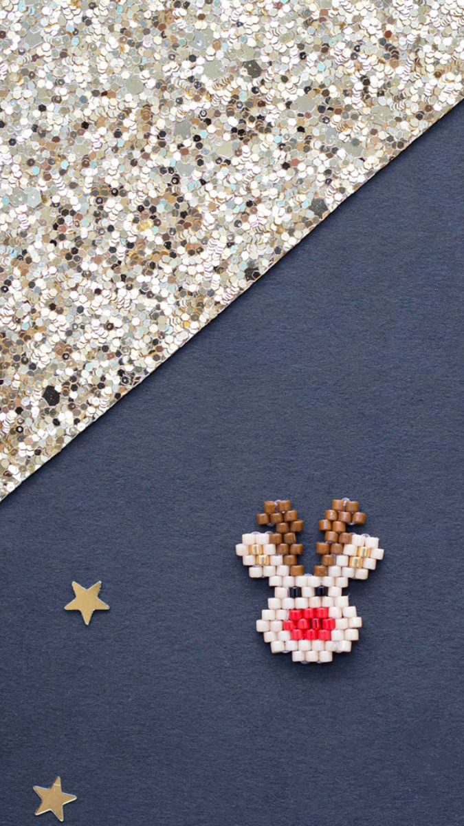 Schema Schema a punto metallico della renna di Natale Rudolph