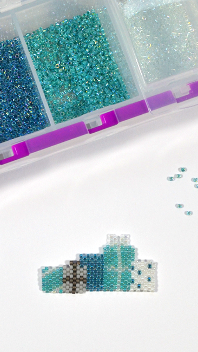 Schema Motivo confezioni regalo grazioso tessitura punto mattoni con Miyuki Perle atmosfera congelata inverno