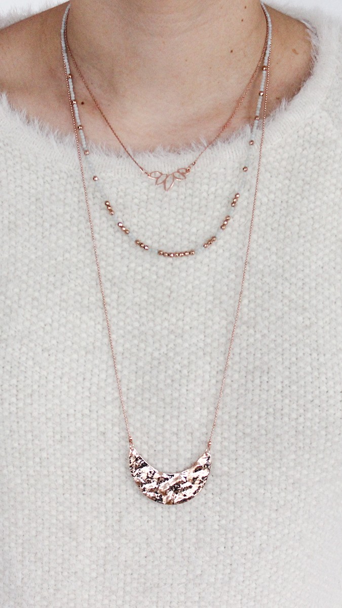 Schema Impilabile collane d'oro rosa e ematite Amazzonite Schema Impilabile collane d'oro rosa e ematite Amazzonite