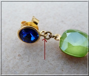 Orecchini con cristalli PureCrystal Salome maestoso blu e calce e perle di vetro e Amos® Khéops® da Puca® : Tappa 23