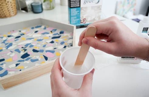 Creazione di un piano in terrazzo con la resina Pebeo : Tappa 5