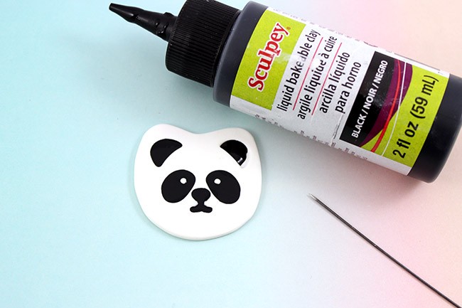 Spilla Panda in argilla Fimo e Sculpey liquido : Tappa 4