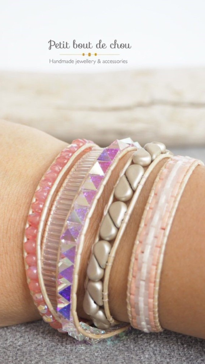 Schema tendenza Wrap Bracciale con Miyuki Tila Quarter, picco perline e PureCrystal Amos® di Puca®