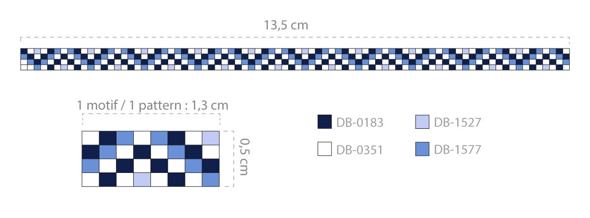 Schema Miyuki braccialetto 4 righe telaio