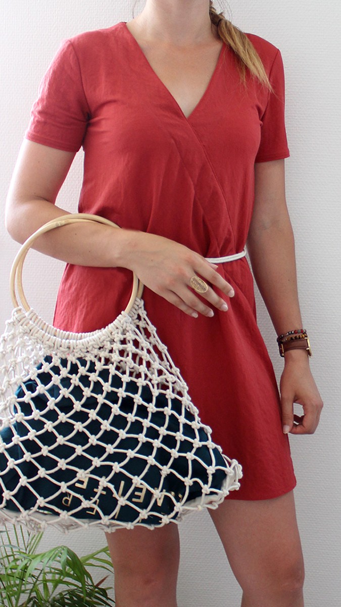 Facile tutorial su macrame: borsa di rete con provisioning di macrame