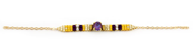 Bracciale intrecciato con punto Square Stitch e cabochon PureCrystal DeLite : Tappa 8