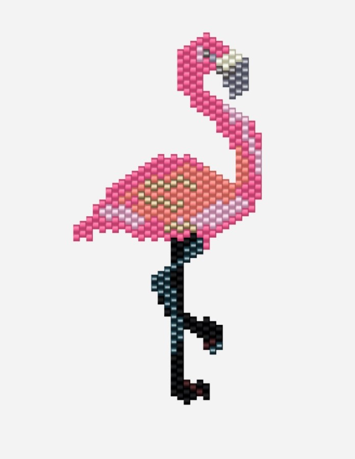 Schema Miyuki Delicas trama di perle di fenicottero a Miyuki Delicas