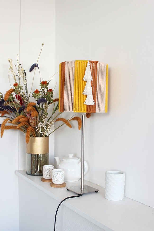 Schema Paralume fai da te con lana