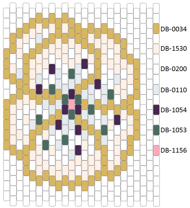 Schema modello Pin anemone tessitura punto dopo mattone My Little Bazaar